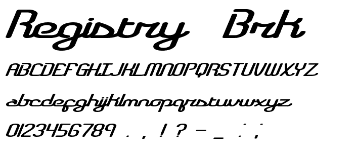Registry -BRK- font